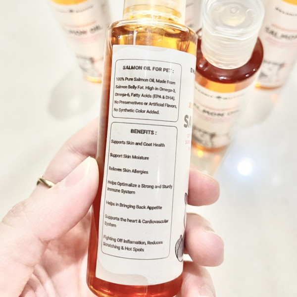 Salmon oil anjing kucing minyak ikan fish oil cat dog vitamin bulu - 60 ML