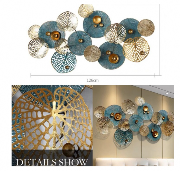 Oslo Luxury Wall Decor Metal Iron Hiasan Dinding Besar Besi Logam - 126x67cm