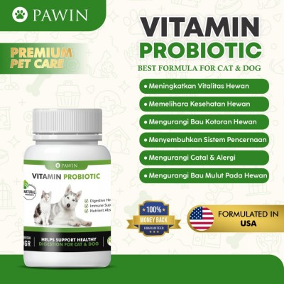 Vitamin Probiotic Penghilang Bau Kotoran Kencing Anjing Kucing Hewan