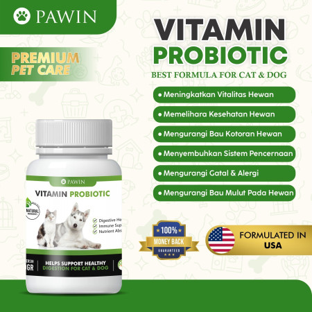 Vitamin Probiotic Penghilang Bau Kotoran Kencing Anjing Kucing Hewan