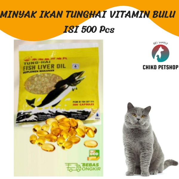 MINYAK IKAN TUNGHAI VITAMIN BULU ANJING/KUCING/KELINCI ISI 500