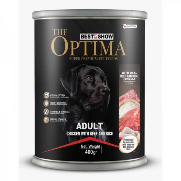 Optima Can Dog Food 400gr - Beef & Rice