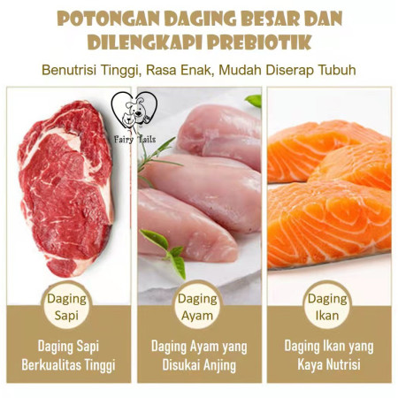 [ORIGINAL] Snack Anjing Makanan Anjing Basah Dengan Daging Asli Premium Kemasan Kantong Pouch (MyFoodie)