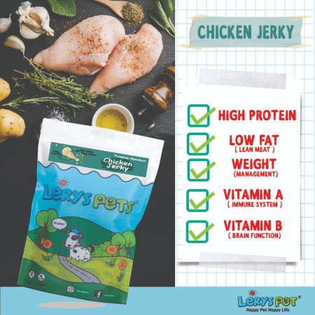 Premium Chicken Jerky 40gr | Makanan Anjing, Snack Anjing & Hewan | Leryspet