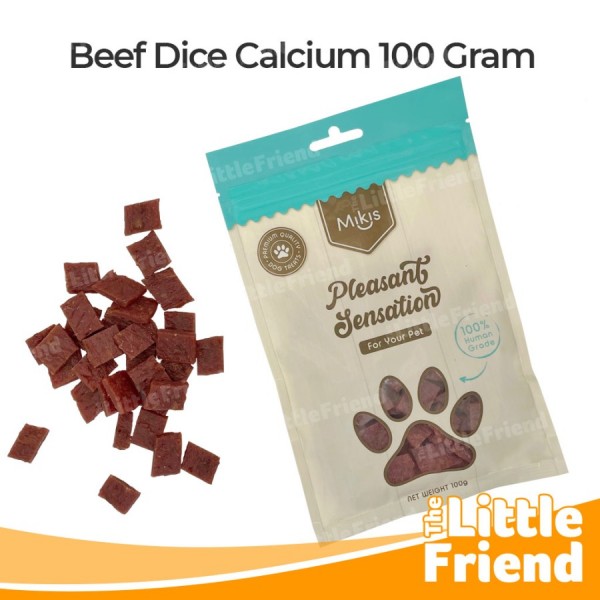Dog Snack Camilan Cemilan Treat Anjing MIKIS - Beef Dice Calcium 100gr