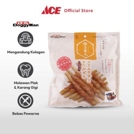 Ace - Doggyman 300 Gr Camilan Anjing 1/2 Chicken Fillet & Gum Stick