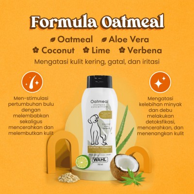 Wahl Dog Oatmeal Shampoo 700ml – Sampo Anjing & Kucing, Alat Grooming