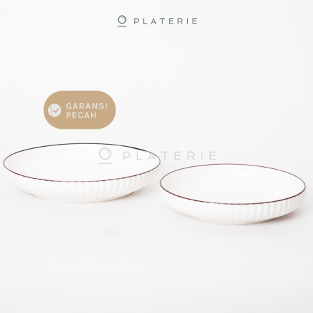 PIRING PORCELAIN EMBOSSED PLATE 7/8 INCH TEXTURED WHITE - LARGE(20CM)