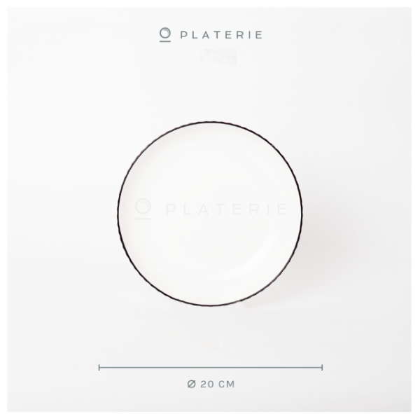 PIRING PORCELAIN EMBOSSED PLATE 7/8 INCH TEXTURED WHITE - LARGE(20CM)