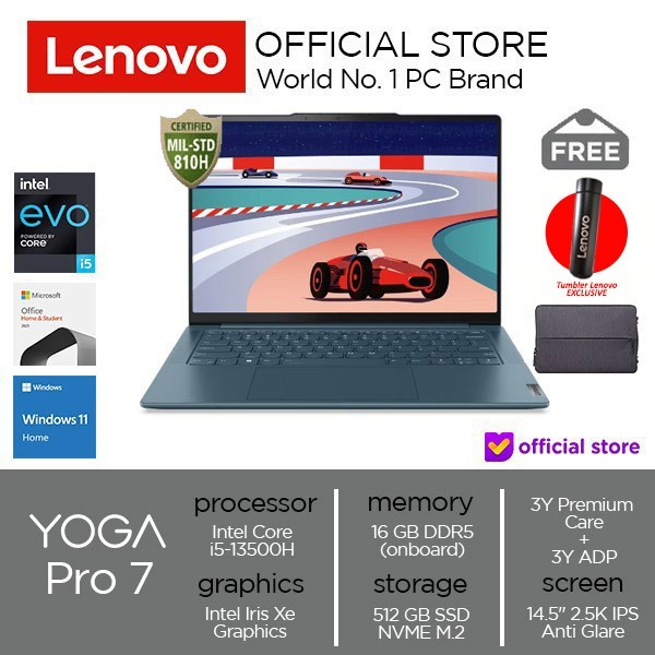 Lenovo Yoga Pro 7i i5-13500H 512GB SSD 16GB Iris Xe Win+OHS