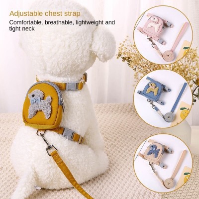 Tas harness ransel anjing kucing 2in1 tali peliharaan kalung dog cat