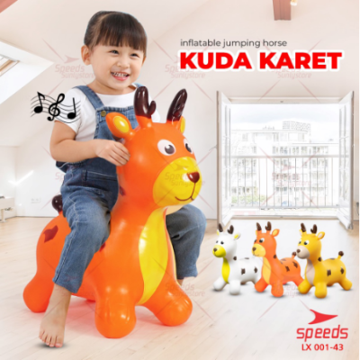 SPEEDS Mainan Kuda Kudaan Karet Jumping Animal Mainan Tunggang Anak