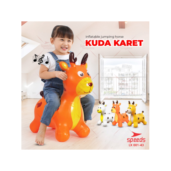 SPEEDS Mainan Kuda Kudaan Karet Jumping Animal Mainan Tunggang Anak