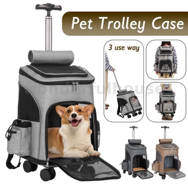 Tas Ransel Carrier Anjing Peliharaan Dengan Roda