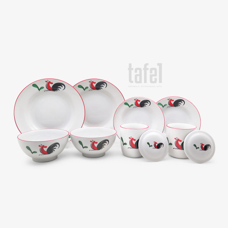 Piring Makan Set Ayam Jago isi 8