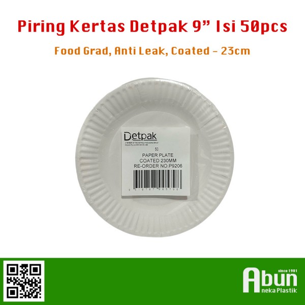 Piring Makan Kertas (Food Grade) DETPAK 9