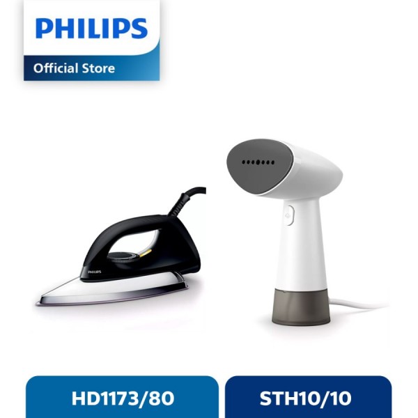 Philips Handheld Garment Steamer STH1010/10 + Dry Iron - HD1173/80 - Bundling