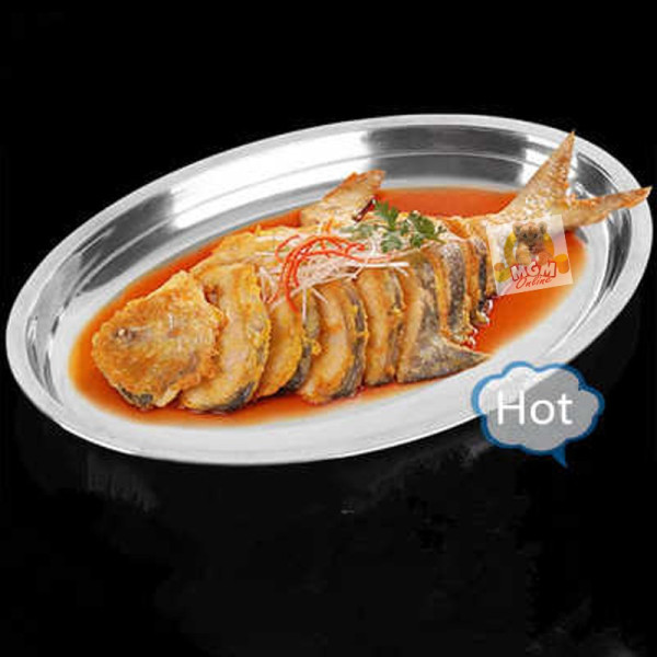 Piring Oval Stainless 26CM TEBAL - Piring stainless oval
