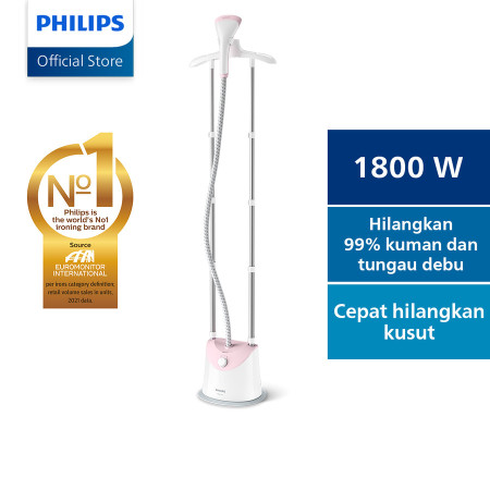 Philips Stand Steamer GC485/40 (Free GCA0400/20) - Pastel Pink