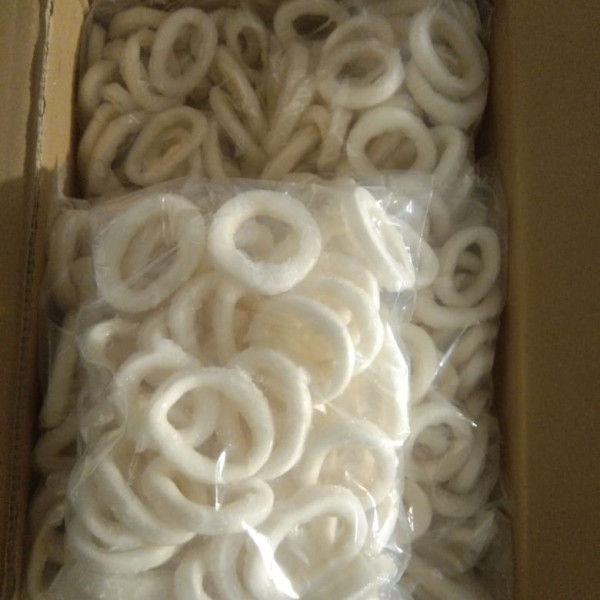 Cumi ring kupas frozen / Calamari ring kemasan 1 kg
