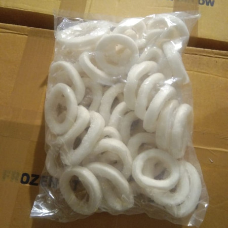 Cumi ring kupas frozen / Calamari ring kemasan 1 kg