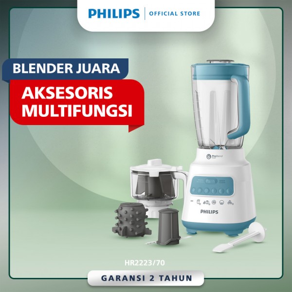 Philips Blender 5000 Series HR2223/70 - Misty Blue + 3-IN-1 Accessory