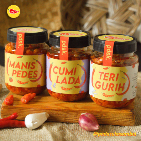 PAKET PROMO MURAH 3 BOTOL SAMBAL CUMI SAMBEL TERI SAMBAL MANIS