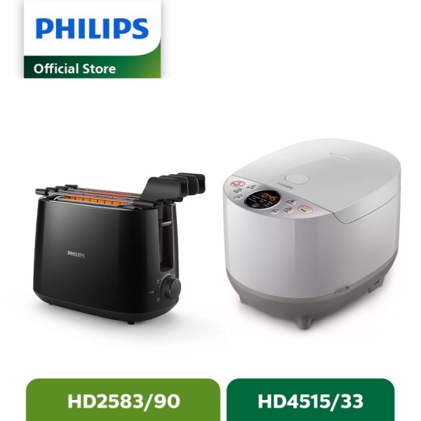 Philips Toaster Bunwarmer HD2583/90 + Rice Cooker HD4515/33 - Bundling