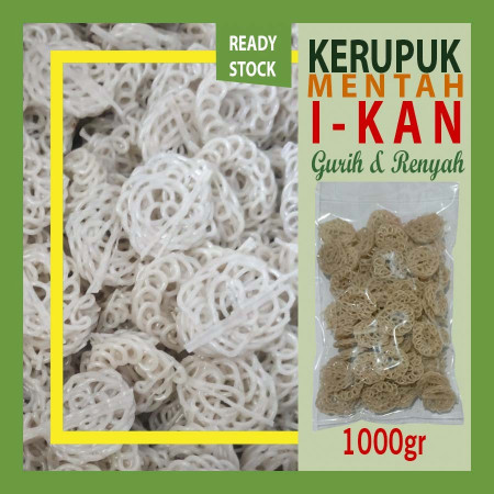 Kerupuk ikan mentah putih bulat gurih renyah garing 1000gr - M