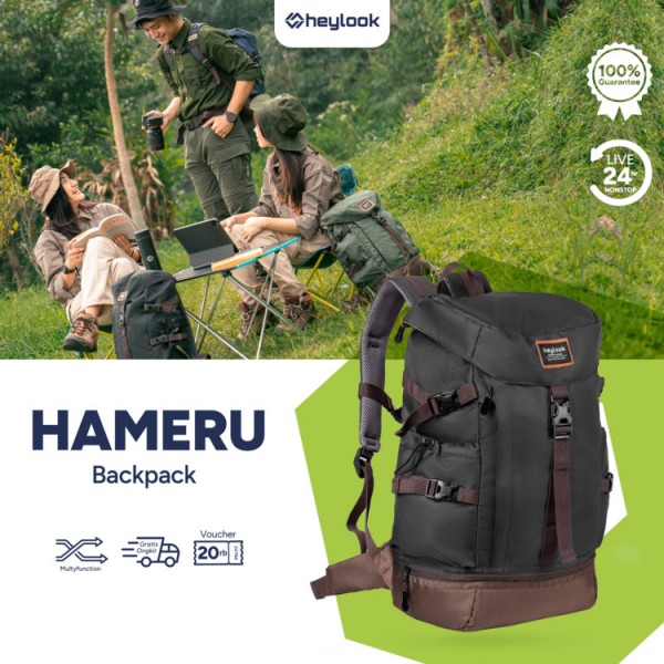 TAS RANSEL GUNUNG HAMERU BACKPACK CARRIER HIKING CAMPING OUTDOOR 40L - Army