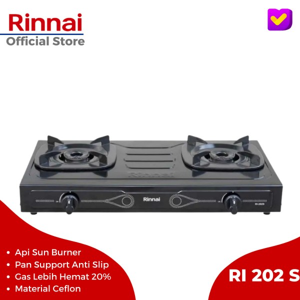 Rinnai RI-202S Kompor Gas 2 Tungku - Hitam