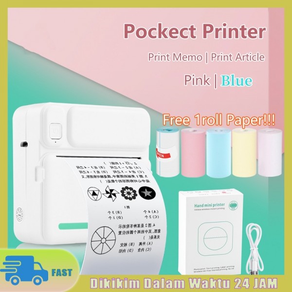 Mini Portable Thermal Printer / Pocket Printer / Wireless Bluetooth Android IOS / Phone Picture Printer / C19 xprinter
