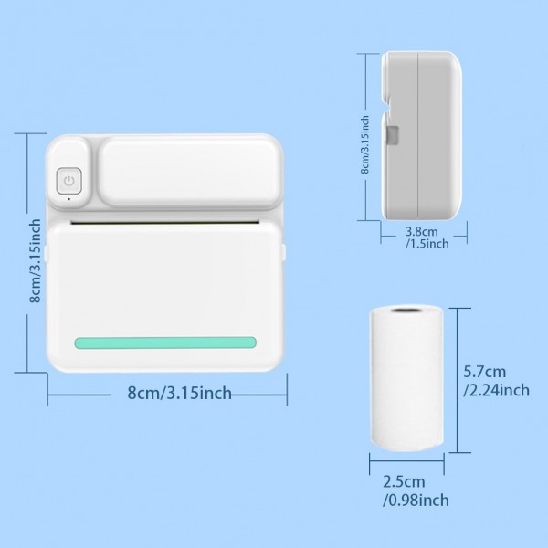 Mini Portable Thermal Printer / Pocket Printer / Wireless Bluetooth Android IOS / Phone Picture Printer / C19 xprinter