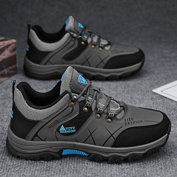 Leedoo Sepatu Hiking Pria Olahraga Outdoor Gunung Tahan Air Mh202 - Abu-abu