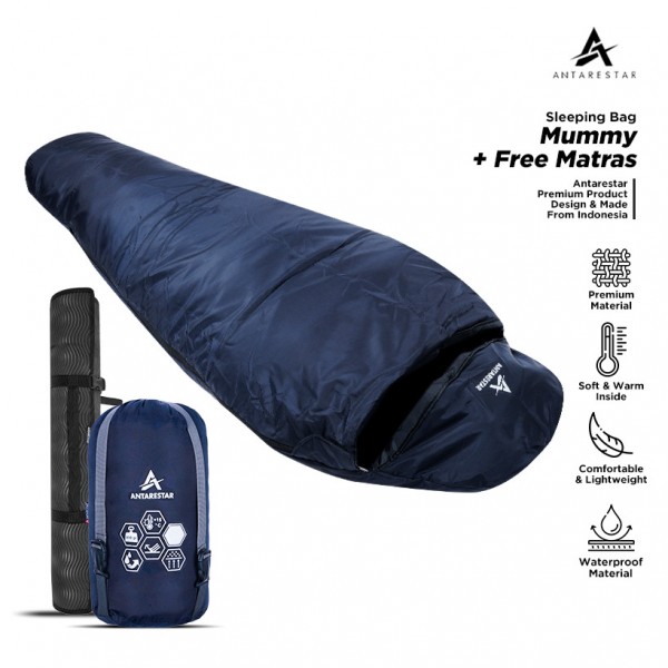 Sleeping Bag Mummy Outdoor Hiking Hangat Tebal