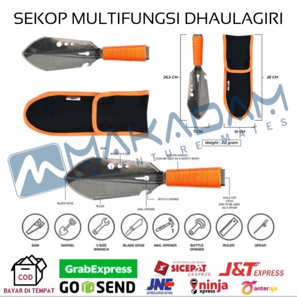 Sekop Camping Hiking Survival Outdoor Mutifungsi