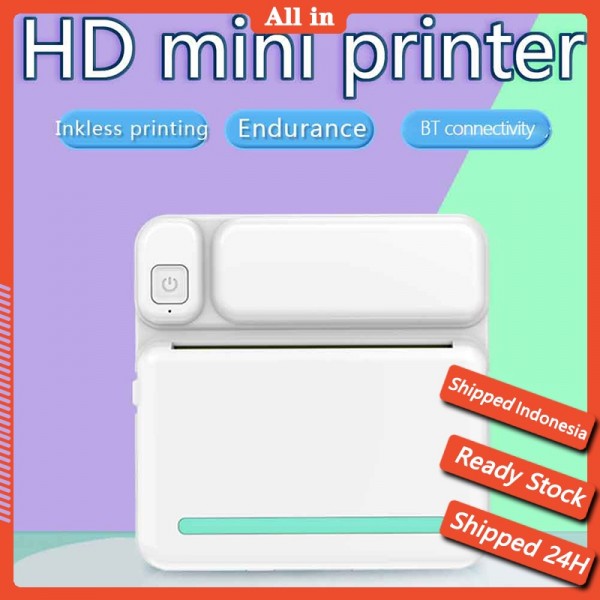 Mini Printer Portable Thermal Printing Machine Bluetooth Mini Foto Gambar Label Printer untuk Android iOS