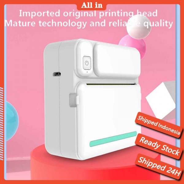 Mini Printer Portable Thermal Printing Machine Bluetooth Mini Foto Gambar Label Printer untuk Android iOS