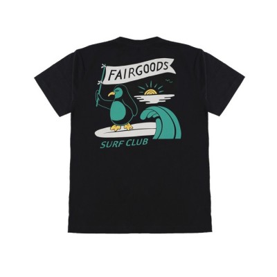 Fairgoods Kaos - Surfing Penguin - Hitam