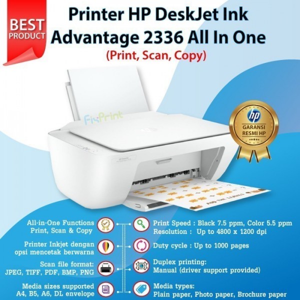 PRINTER SCAN COPY HP Deskjet 2335 2336 2337 HP 2775 2776 WiFi Foto Wireless All In One Photo Warna Multifungsi Cartridge 682
