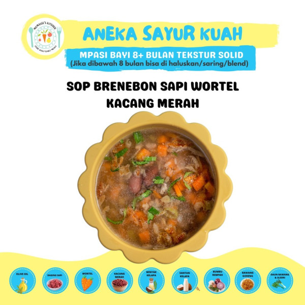 SOP BRENEBON SAPI WORTEL KACANG MERAH (CATERING MAKANAN BAYI MPASI)
