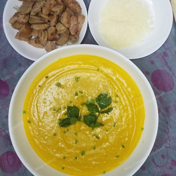 Paket Keto #Sop Cream Labu Kuning + Sosis Asap #KetoFood Frozen