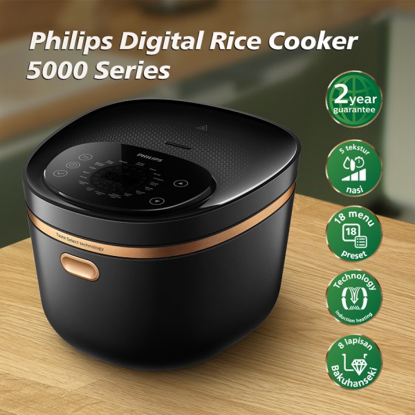 Philips Digital Rice Cooker 5000 Series HD4539/30 - Induction Heating - Regular