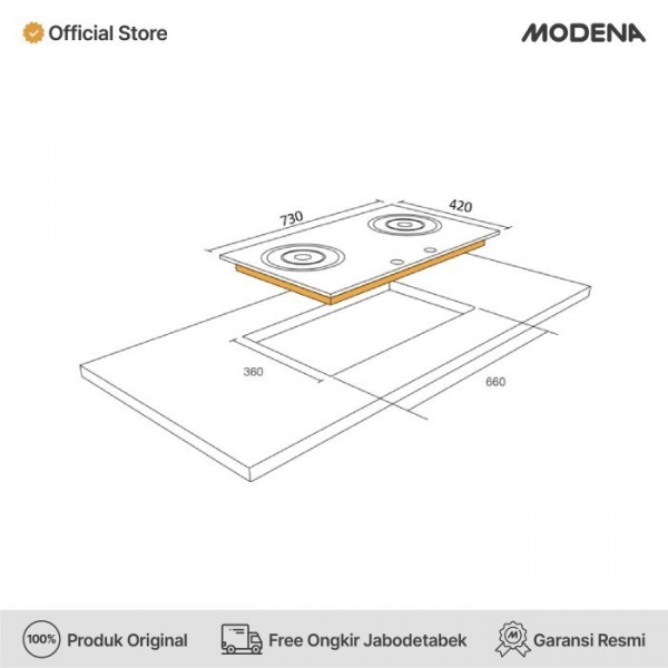 MODENA Kompor Tanam Gas - BH 1728