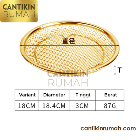 TIRISAN SARINGAN MINYAK GORENGAN STAINLESS EMAS COOLING TRAY GOLD - TanpaKuping-18c