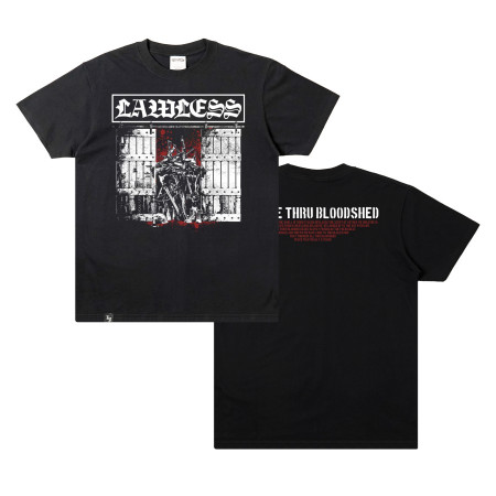 LAWLESS JAKARTA - PEACE THRU BLOODSHED T-SHIRT - BLACK