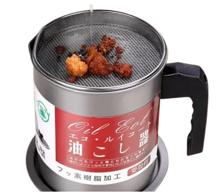 Wadah Saringan Minyak Goreng Anti Karat Oil Pot Teko Saringan Minyak