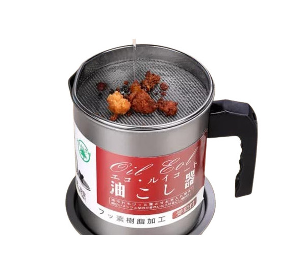 Wadah Saringan Minyak Goreng Anti Karat Oil Pot Teko Saringan Minyak