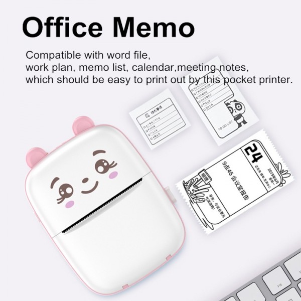 Mini Thermal Printer Bluetooth Printer Portable Tanpa Tinta Thermal Printer Label Receipt Barcode Printer