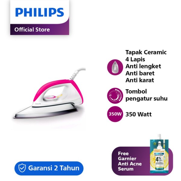 Philips Classic Dry Iron HD1173/40 - Pink